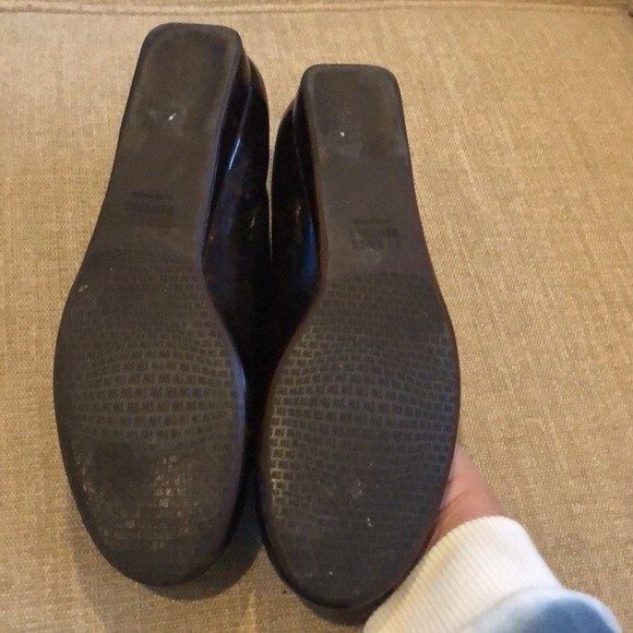 Stuart Weitzman Tortoise Shell Leather Wedge Flats 8M - Picture 9 of 9